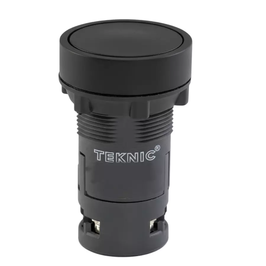 Teknic Economy Momentary Flush Push Button 1 NO 24 VAC Black, 3PSF210