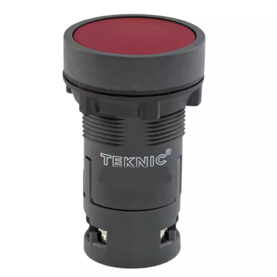Teknic Economy Momentary Flush Push Button 1 NC 24 VAC Red, 3PSF401