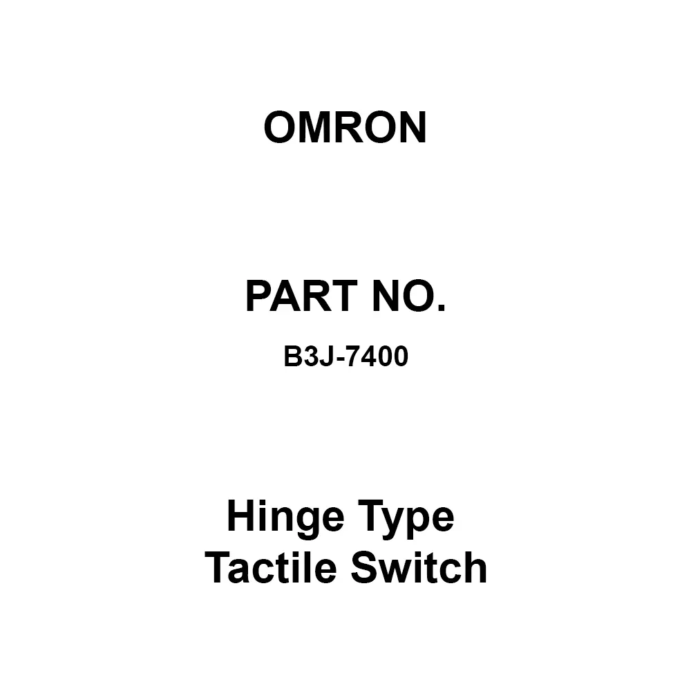 Omron Hinge Type Tactile Switch 100 mΩ or more at 250 V DC, B3J-7400