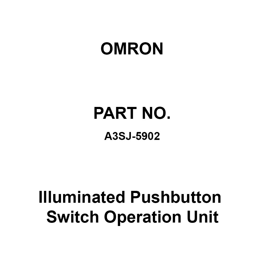 Omron Illuminated Pushbutton Switch Operation Unit Rectangle, A3SJ-5902