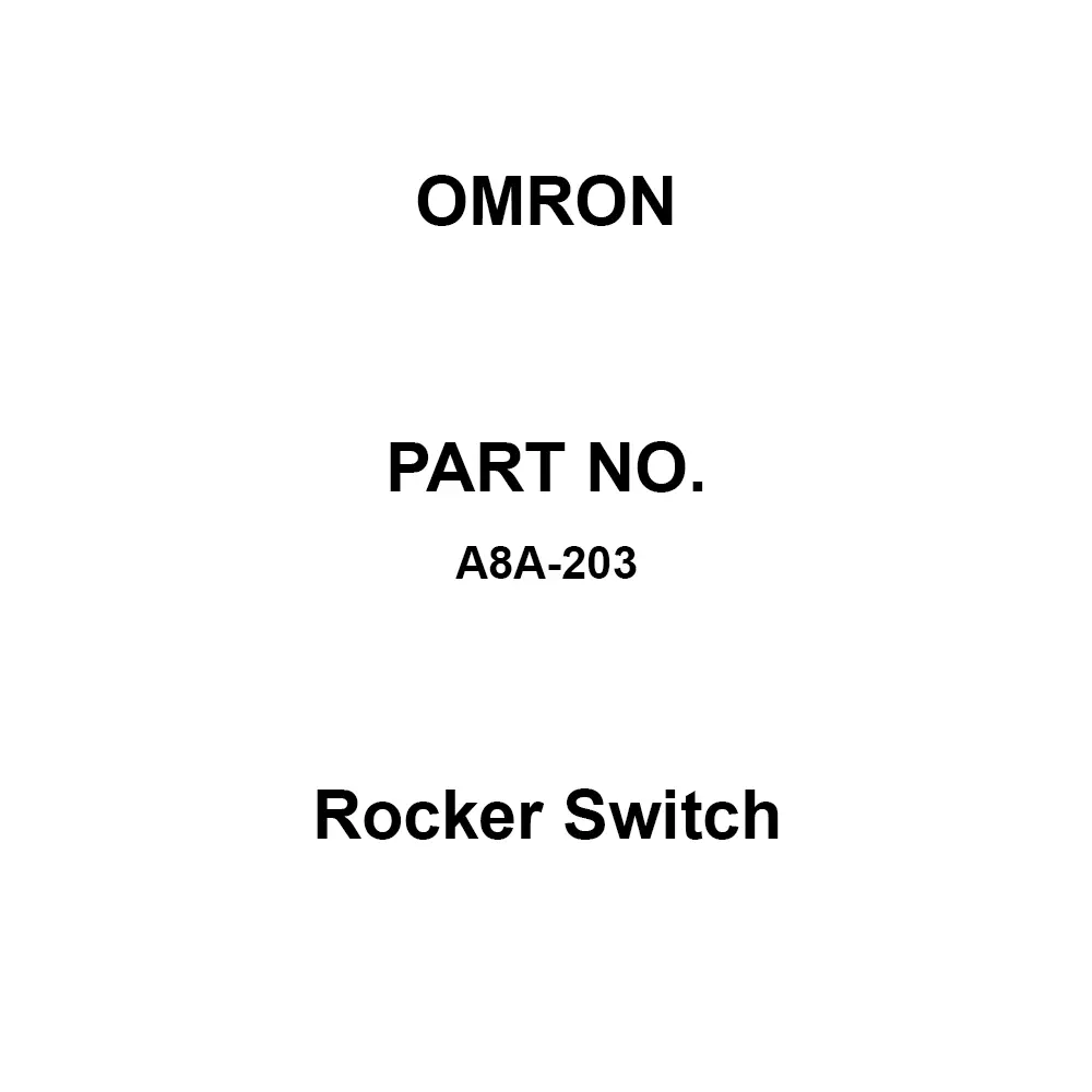 Omron Rocker Switch 100 mΩ or More with DC 500 V, A8A-203