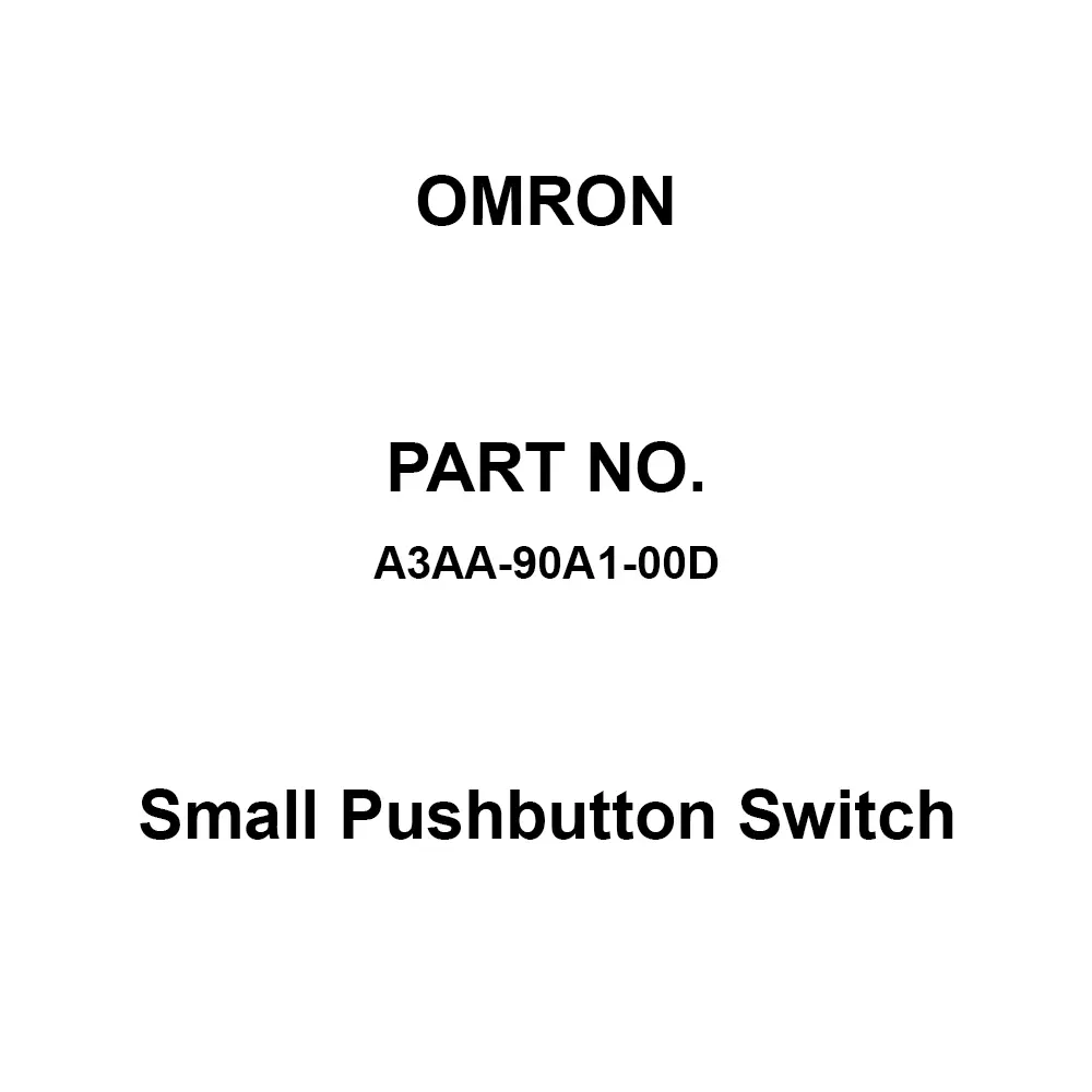 Omron Small Pushbutton Switch 100 mΩ or More with DC 500 V, A3AA-90A1-00D