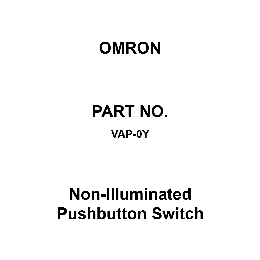 Omron Non-Illuminated Pushbutton Switch for for 1VAP-1 and 2VAP-1 series, VAP-0Y