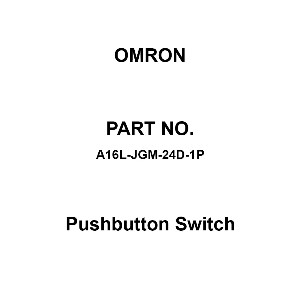 Omron Pushbutton Switch 100 mΩ Or More with DC 500 V Mega, A16L-JGM-24D-1P