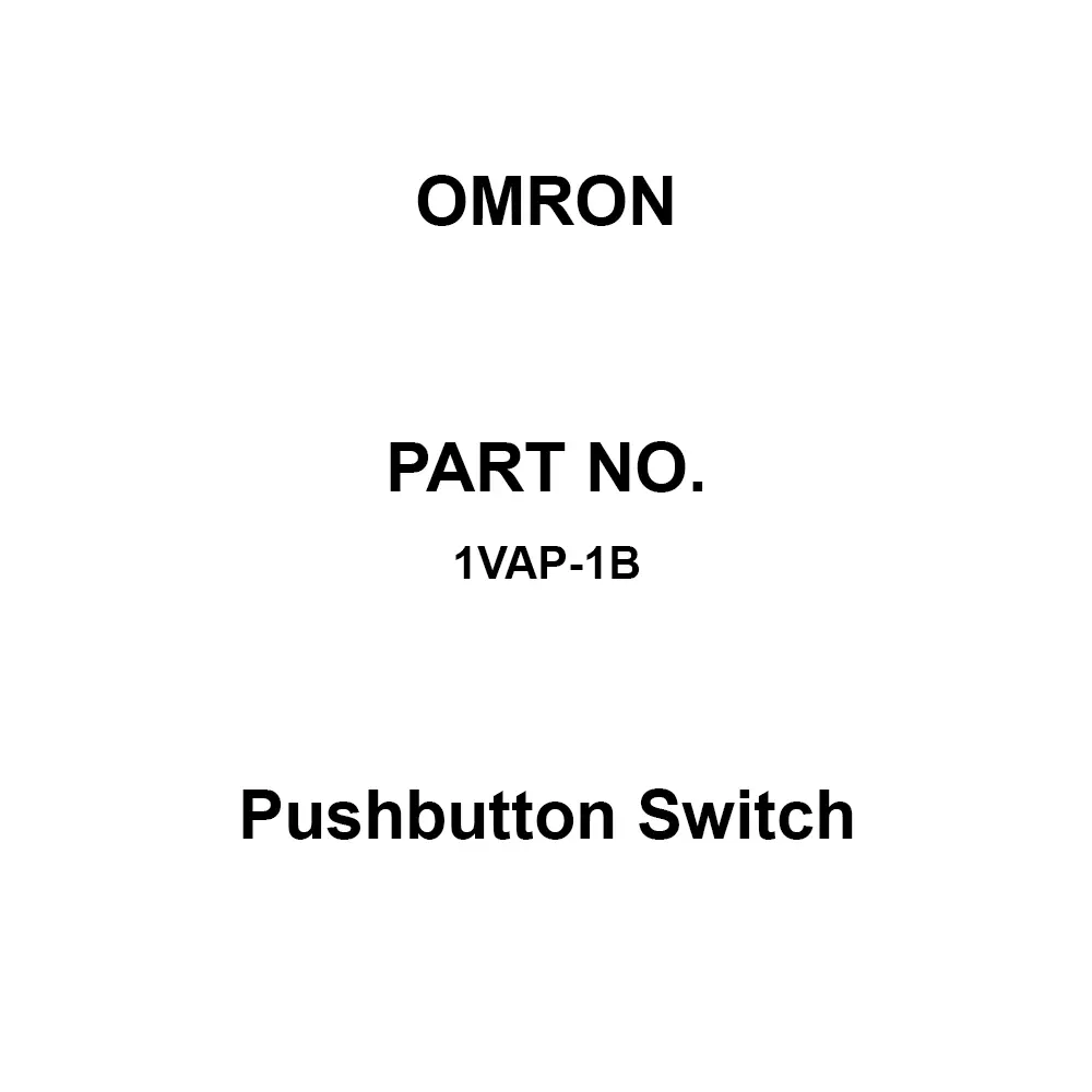 Omron Pushbutton Switch 100 mΩ Or More with DC 500 V Mega, 1VAP-1B