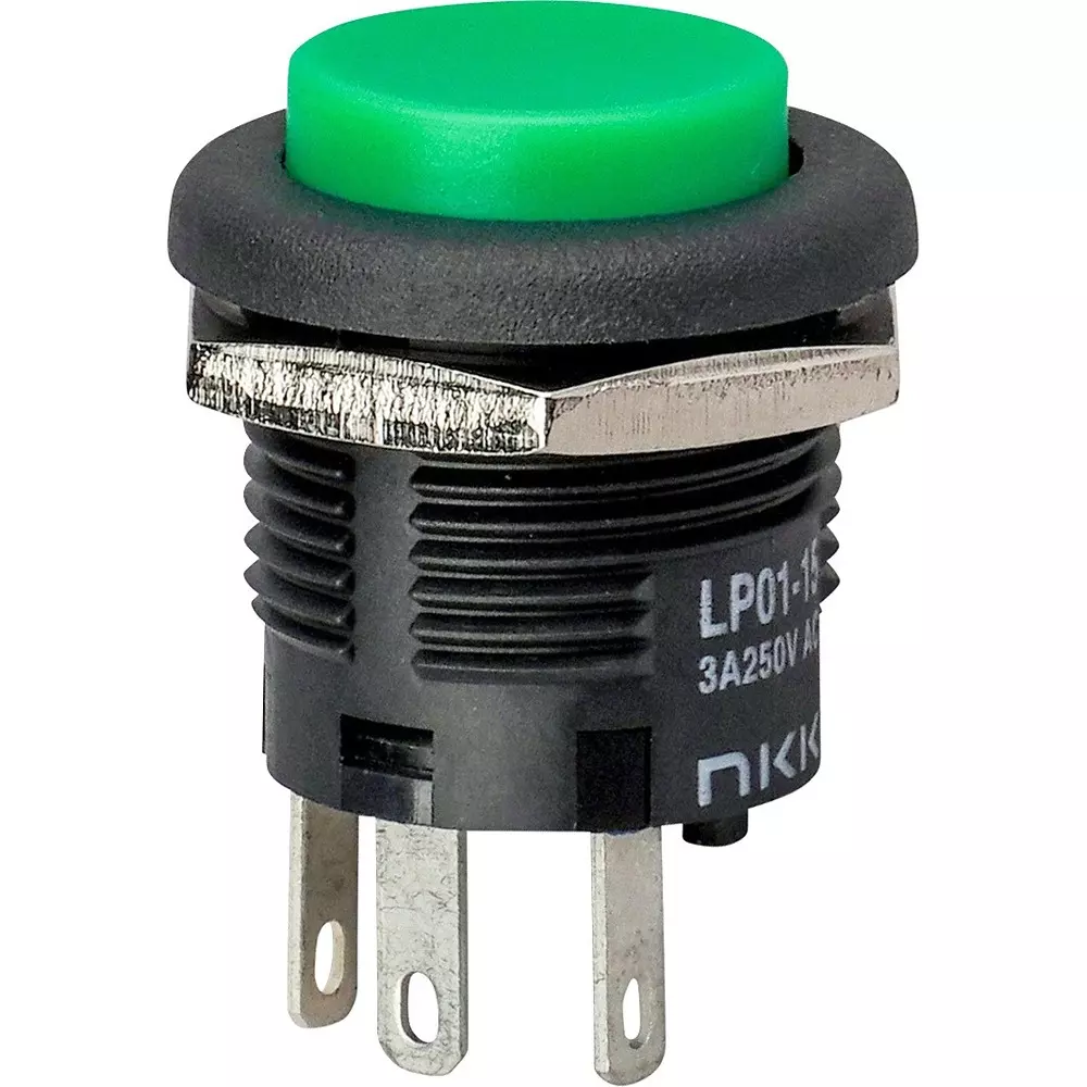 NKK SWITCHES Pushbutton Switch Solder Terminal, LP01-15CCKNS1M