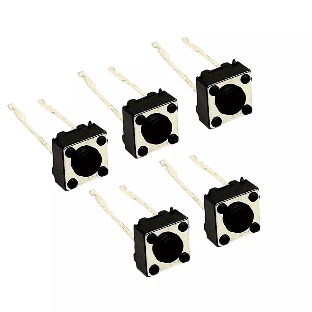 Invento SMD PCB Mount Tactile Push Button Switch 2-Pin DIP Normally Open Contact 6x6x5 mm, ISC 1519 (Pack of 5 Pcs)