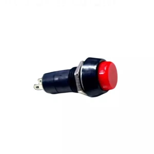 Setmi India Push-On Switch Metal Nut Medium Round Shape in Black & Red Color for Control Panels, Industrial Machinery