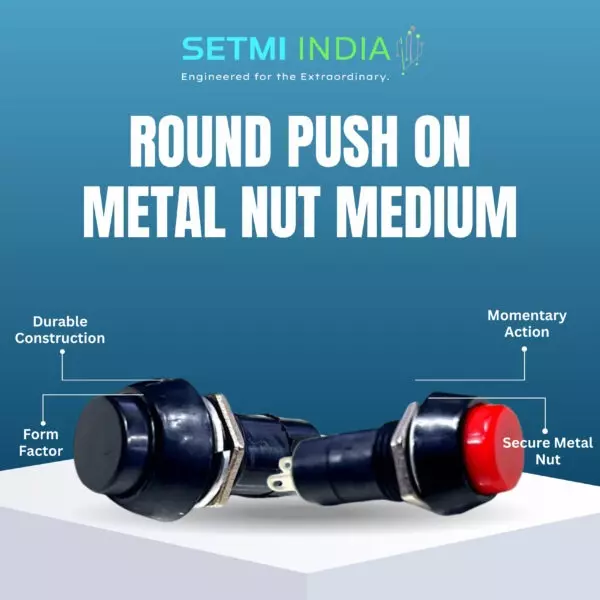 setmi-india-push-on-switch-metal-nut-medium-round-shape-in-black-red-color-for-control-panels-industrial-machinery