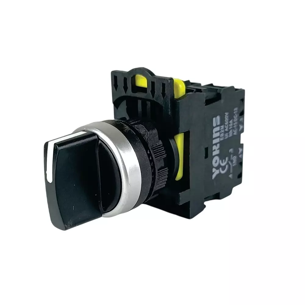 Yokins Spring Return Selector Switch 3-Way NO Contacts 22 mm Mounting Hole Diameter 10 A Current, EB2M-A-20XS