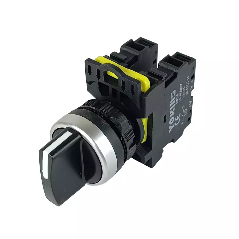 yokins-switch-maintained-push-button-3-way-position-eb2m-a-20xs-22mm-black-color-with-spring-return-with-2no-copper-silver-contacts