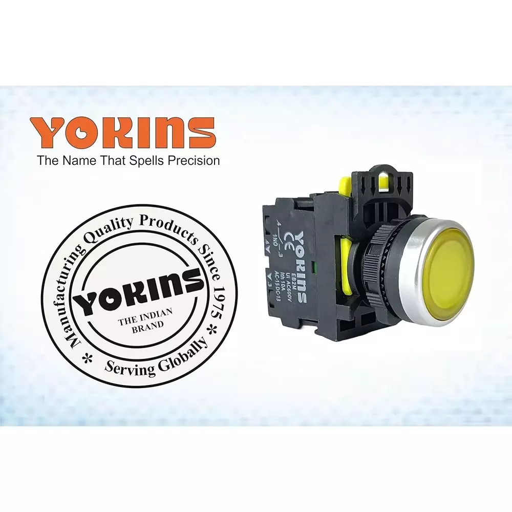 yokins-illuminated-push-button-eb2m-a-10d-y-22mm-yellow-color-with-spring-return-with-1no-copper-silver-contacts-set-of-10nos