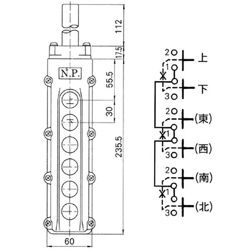patlite-pushbutton-switch-for-hoist-for-indirect-operation-cob60-series-6944971