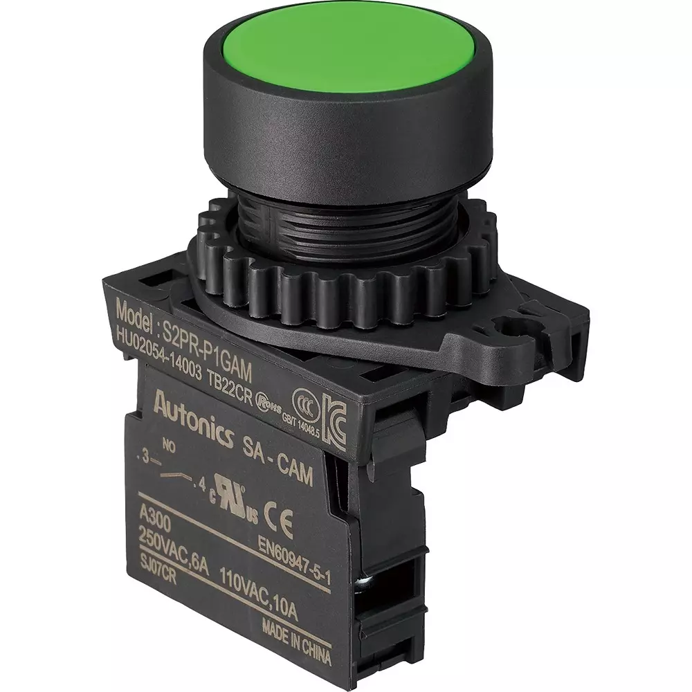 TRUSCO Push Button Switch 1A Contact Configuration, 25P-1AM-GN