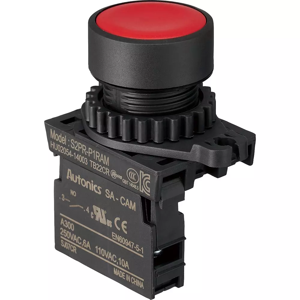 TRUSCO Push Button Switch 1A Contact Configuration, 25P-1AM-R