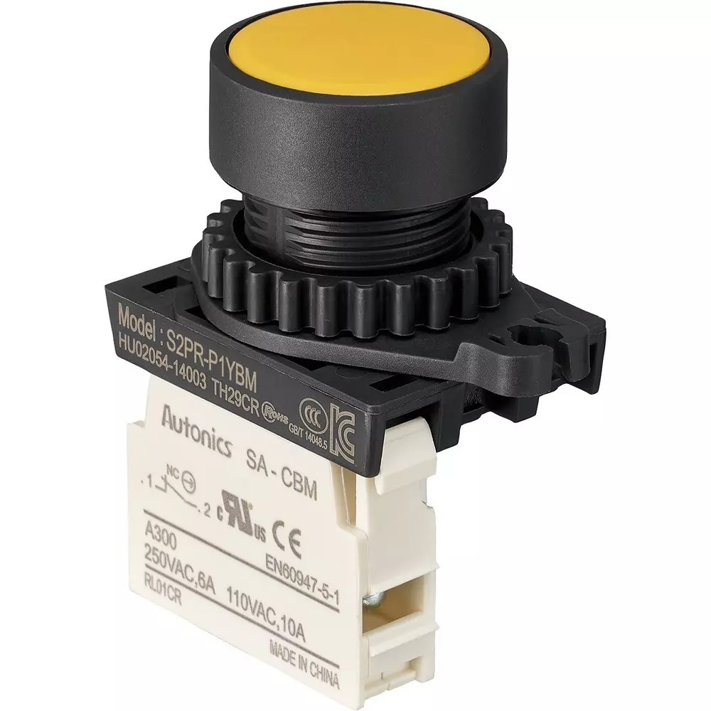 TRUSCO Push Button Switch 1B Contact Configuration, 25P-1BM-Y