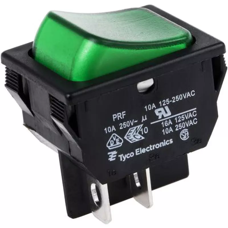 TE CONNECTIVITY Rocker Switch (Terminal) 10 Rated Current Panel Mounting 250 AC Rated Voltage, 1634201-5