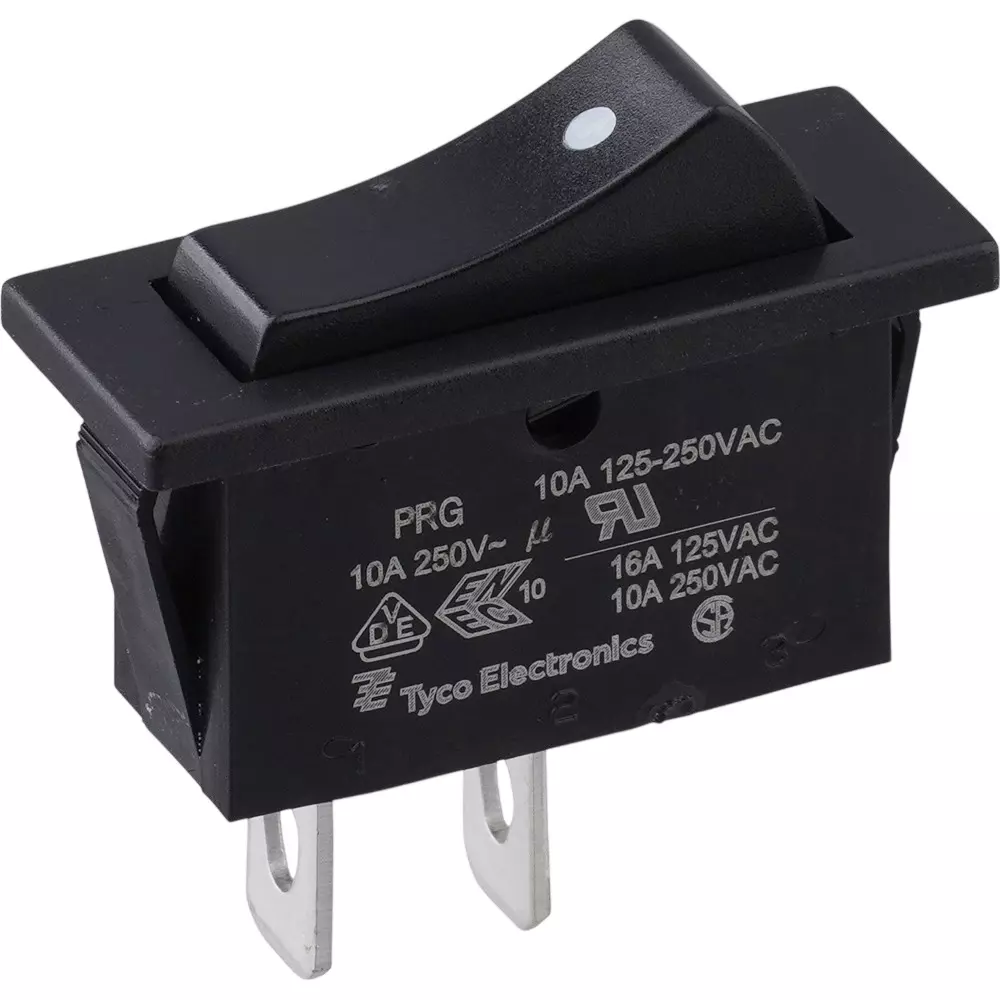 TE CONNECTIVITY Rocker Switch (Terminal) 10 Rated Current Panel Mounting 250 AC Rated Voltage, 1634202-2