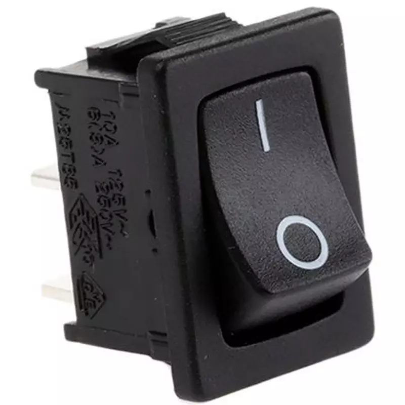 TE CONNECTIVITY Rocker Switch Panel Mount Mounting SPST On-Off Operating Patterns, PRASA1-16F-BB0BW
