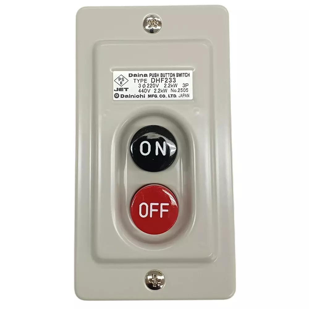 Dainichi Push Button Switch 3 Pole 20 Amp Current, DHF233