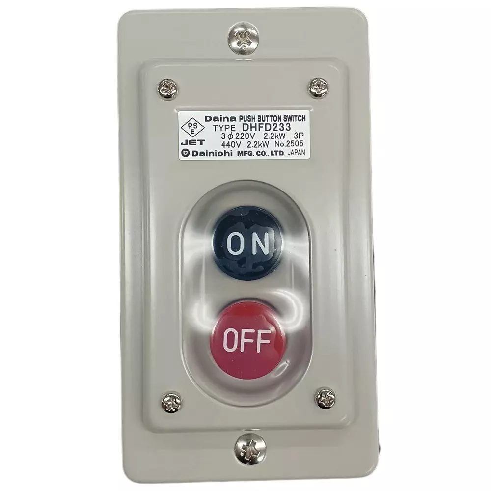 Dainichi Push Button Switch 3 Pole 20 Amp Current, DHFD233
