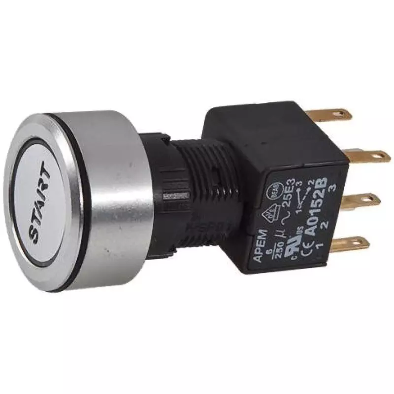 APEM Push Button Switch Momentary Panel mount 16 mm Cutout Diameter, A1PCA1Y203K403