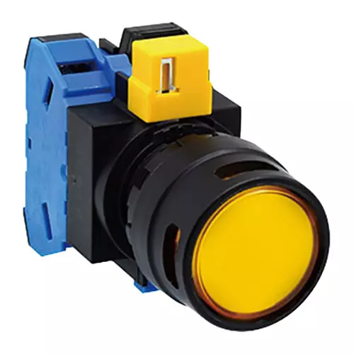 IDEC HW Series illuminated Push Button Switch Round Φ22 mm, HW1L-AF211Q4Y