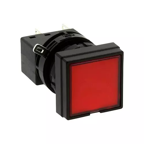 IDEC Alternate Type LW Series Illuminated Push Button Switch Square LED Φ22 mm, LW2L-A1C33VR