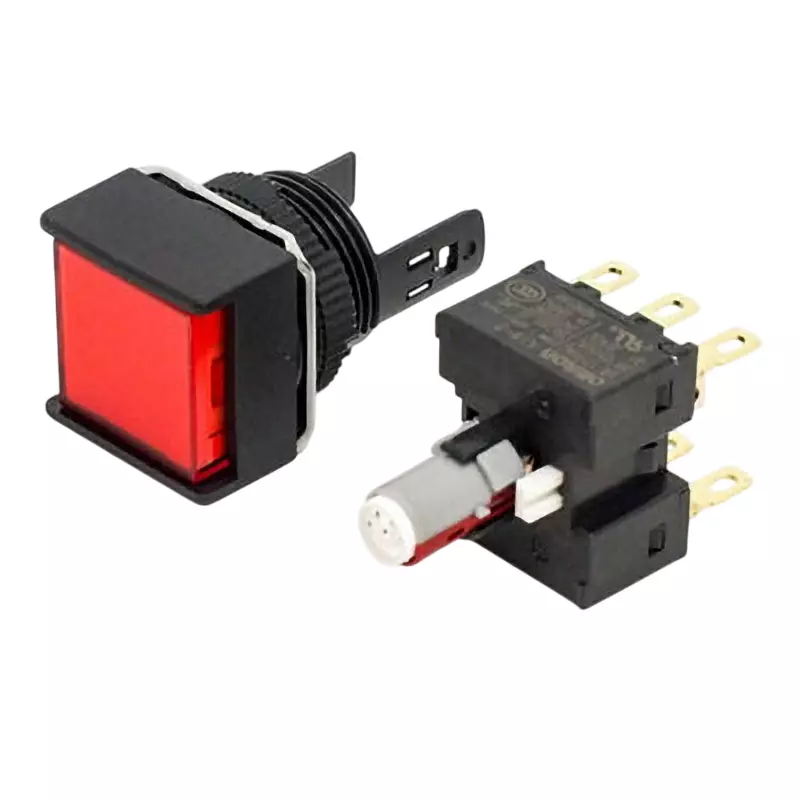 Omron Alternate Type Pushbutton Switch LED Illumination 2C Contact Φ16 mm Mounting Hole Diameter, A165L-ARA-12D-2