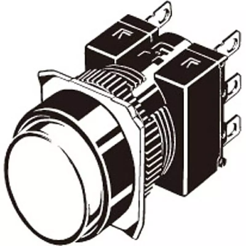 Omron Momentary Type Pushbutton Switch LED Illumination 2C Contact Φ16 mm Dia., A165L-TGM-5D-2S