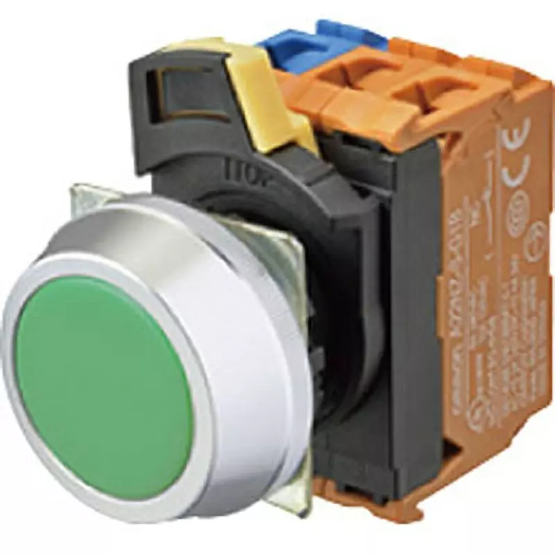 Omron Momentary Type Pushbutton Switch 1A2B Φ30 mm Red, A30NN-MGM-NAA-G122-NN