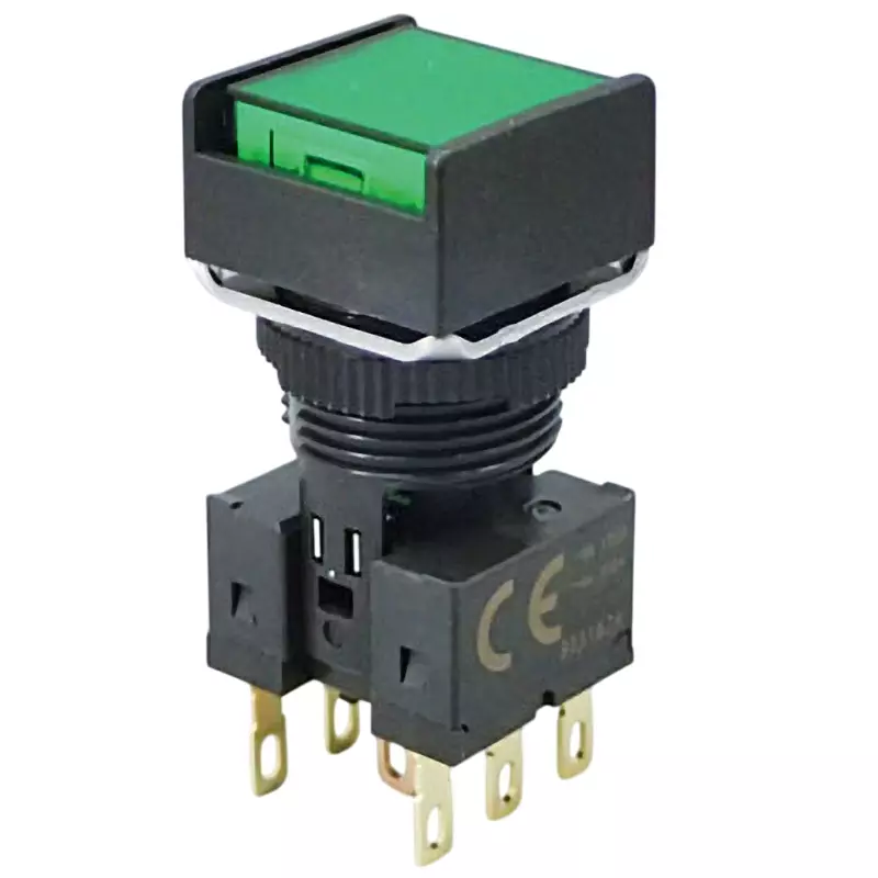 Omron Alternate Solder Terminal Pushbutton Switch Φ16 mm Mounting Hole Diameter, A16-AGA-2