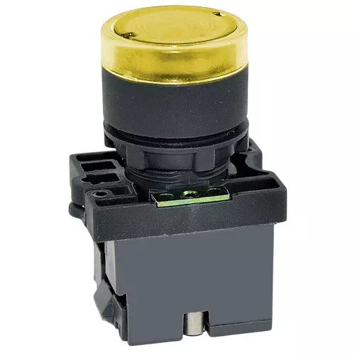 C&S Electric LED Type Flush Illuminated Push Button Actuator Yellow 220 V DC 22.5 mm Mounting Dia, RCP2-BWL387