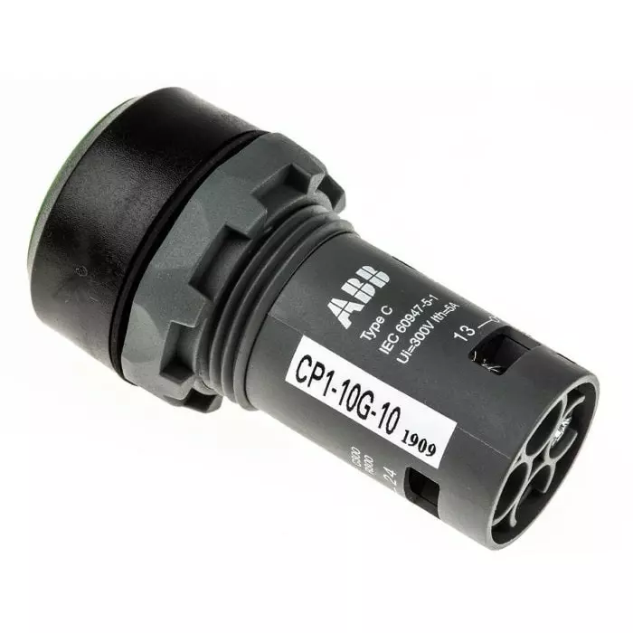 ABB Compact Series Push Button, Momentary, Panel Mount, 22mm Cutout, SPST, 300V, IP69K, 1SFA619100R1012CP1-10G-10