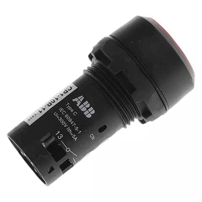 ABB Compact Series Push Button, Momentary, Panel Mount, 22mm Cutout, SPDT, 300V, IP69K, 1SFA619100R1071CP1-10R-11
