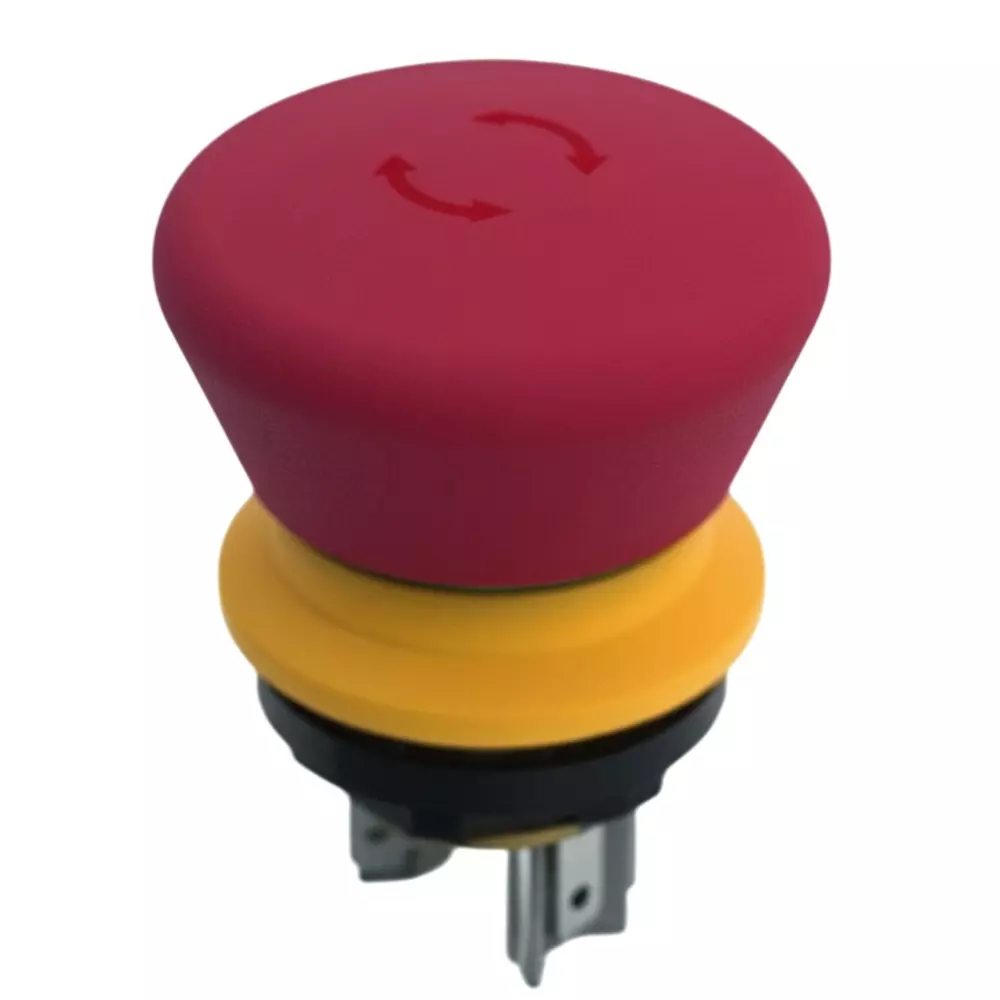RAFI Emergency Stop Switch Non-Illuminated Panel Mount Quick Connect Termination, 1.15.213.012/0000