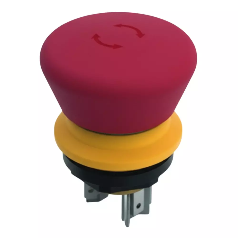 RAFI Emergency Stop Switch Non-Illuminated Panel Mount Quick Connect Termination, 1.15.213.013/0000