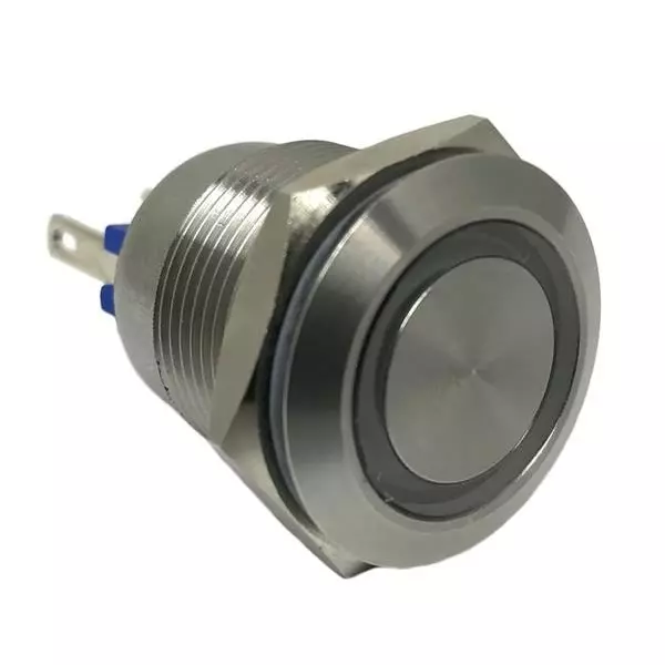 BULGIN LIMITED Anti-Vandal Standard Switch Illuminated Screw Termination 50 mA Round Actuator 24 V DC, MPI002/TE/RD/12