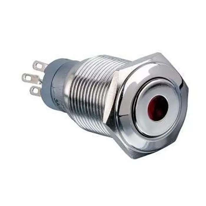 BULGIN LIMITED Anti-Vandal Switch Illuminated Solder Lug Termination 3 Amp Round Actuator 12 V DC, MP0045/1E1RD012S