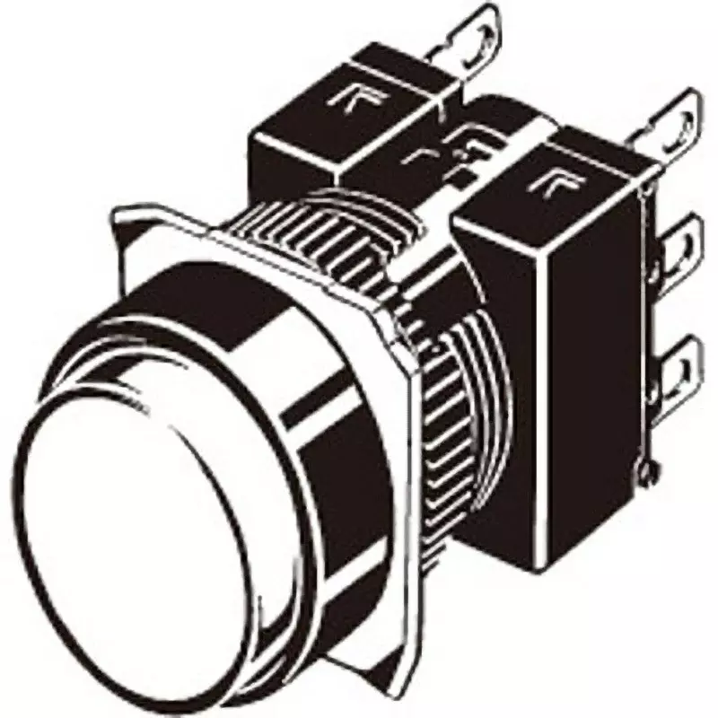 Omron Pushbutton Switch Round (Protruding), A165L-TG