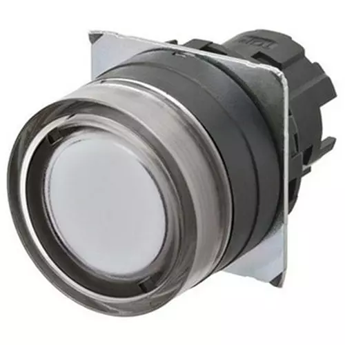 Omron Pushbutton Switch Alternate Round (Full Guard Type) White, A22NZ-BGA-TWA