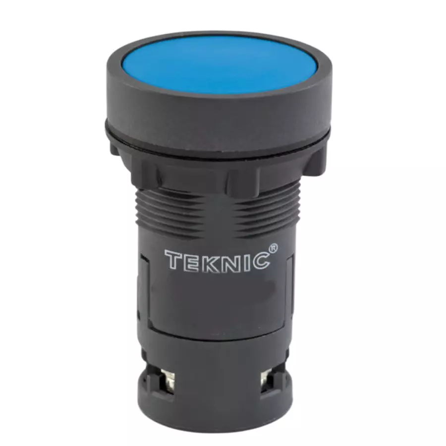 Teknic Economy Momentary Flush Push Button 1 NO 24 VAC Blue, 3PSF610