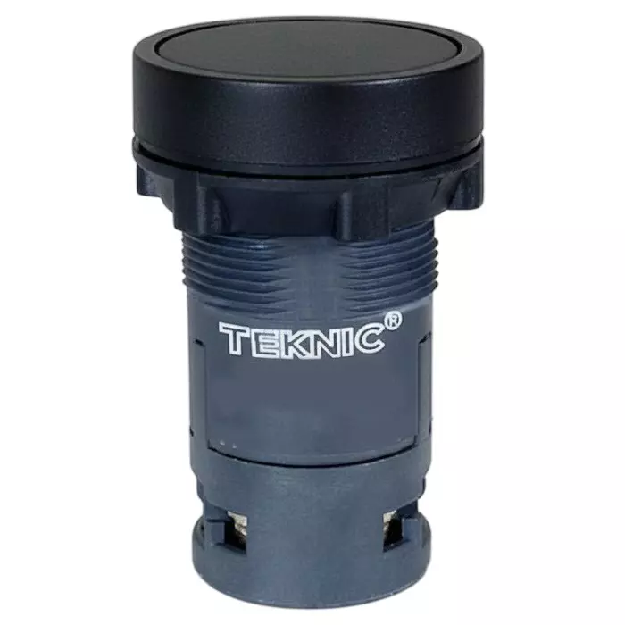 Teknic Economy Latching Flush Push Button 1 NC 110 VDC Black, 3PSFPP201