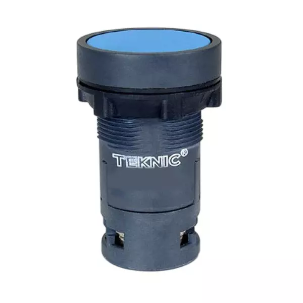 Teknic Economy Latching Flush Push Button 1 NO + 1 NC 110 VDC Blue, 3PSFPP611