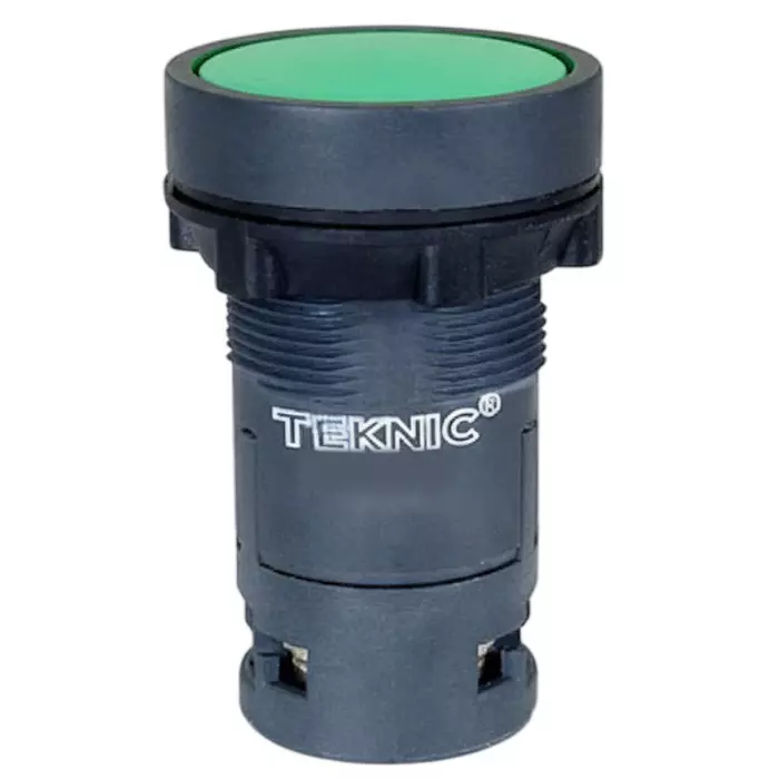 Teknic Economy Latching Flush Push Button 2 NC 110 VDC Green, 3PSFPP302