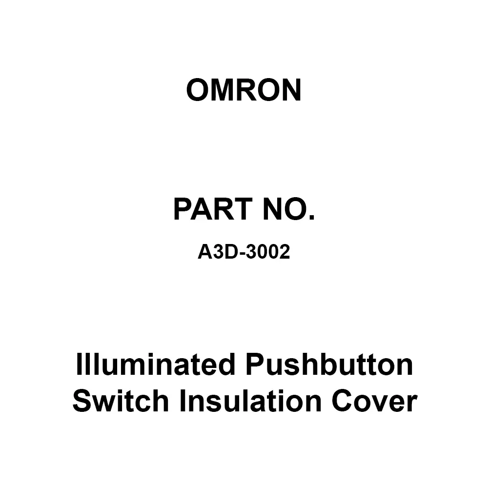 Omron Illuminated Pushbutton Switch Insulation Cover, A3D-3002