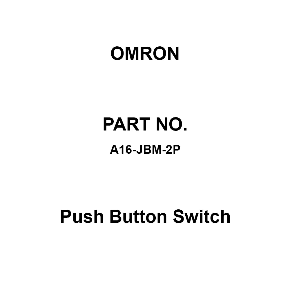 Omron Push Button Switch 100 mΩ Or More with DC 500 V Mega, A16-JBM-2P