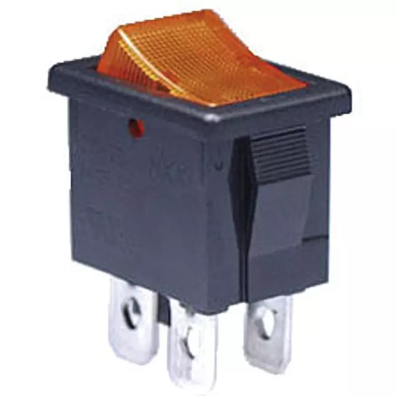 NKK SWITCHES Rocker Switch 2 Pole, CW-SB21NYKZYEF