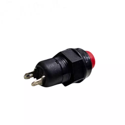 Setmi India Push Button Without Latching Round Shape in Black & Red Color for Control Panels, Industrial Machinery