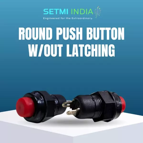 setmi-india-push-button-without-latching-round-shape-in-black-red-color-for-control-panels-industrial-machinery
